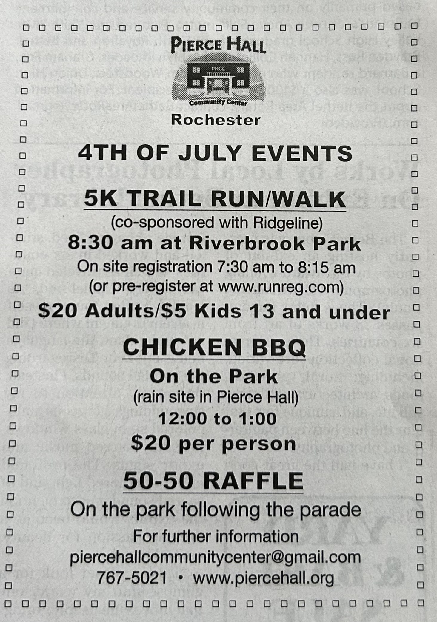 Rochester 4th of July Events at Pierce Hall!