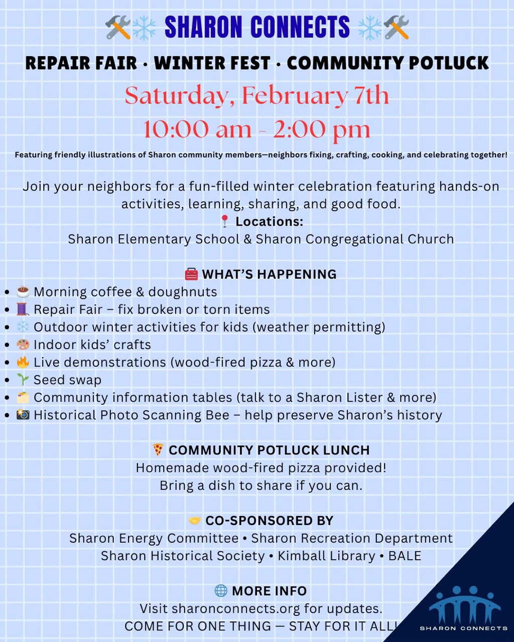 Sharon Connects Skill Swap Presents: Winter Fest and Repair Fair!