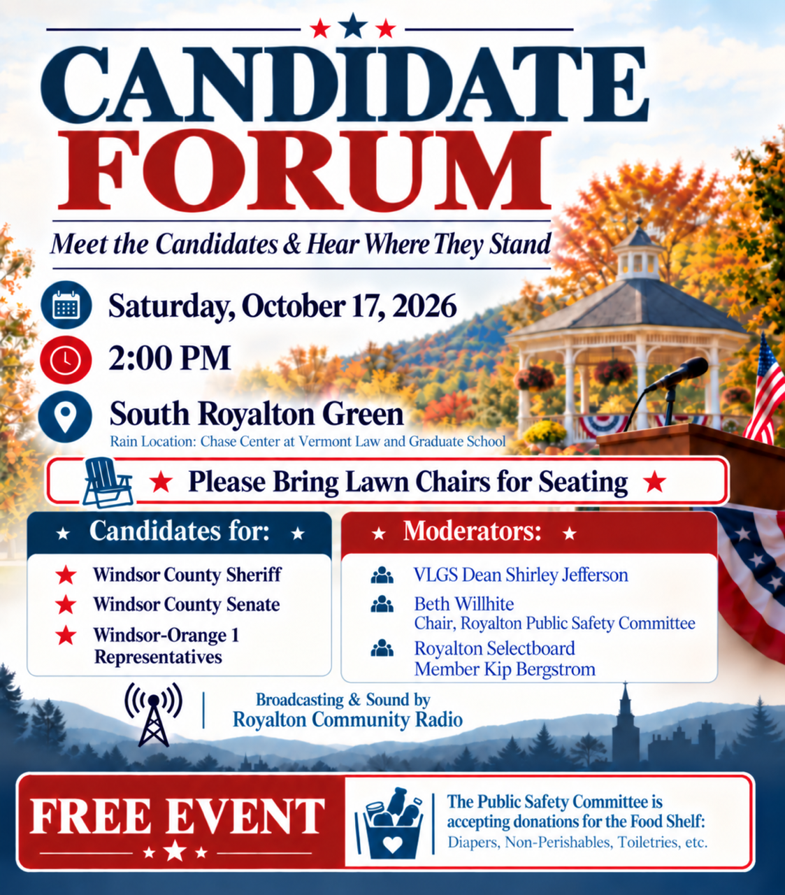 Candidate Forum on the South Royalton Green!